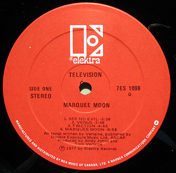 Television : Marquee Moon (LP, Album, RE, RP, Red)