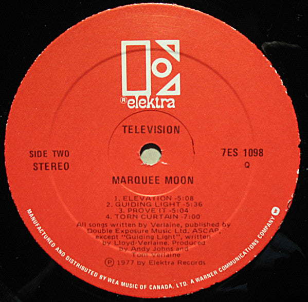Television : Marquee Moon (LP, Album, RE, RP, Red)