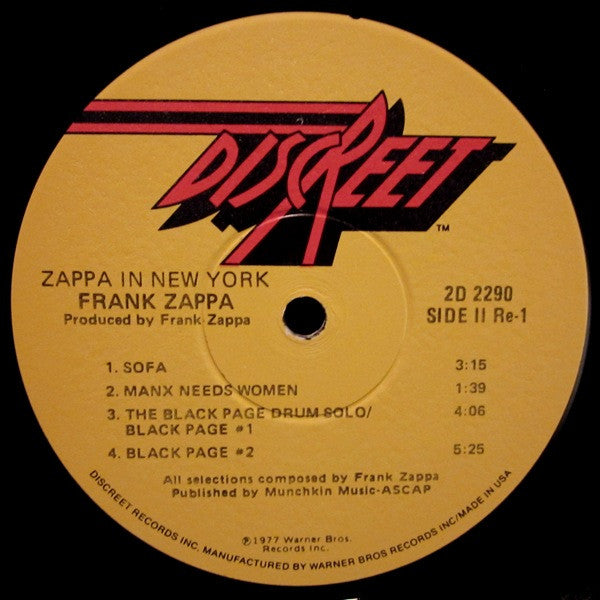 Zappa ~ Zappa In New York (Vinyl) - Djungel & Jazz