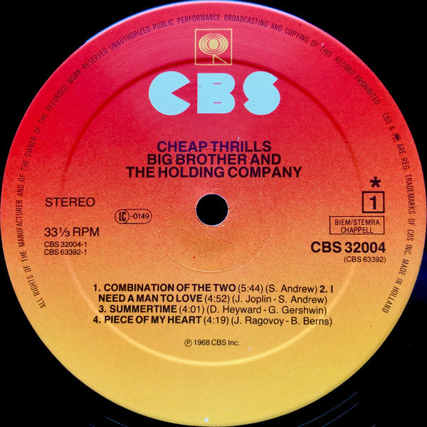 Big Brother & The Holding Company ~ Cheap Thrills (Vinyl) - Djungel & Jazz