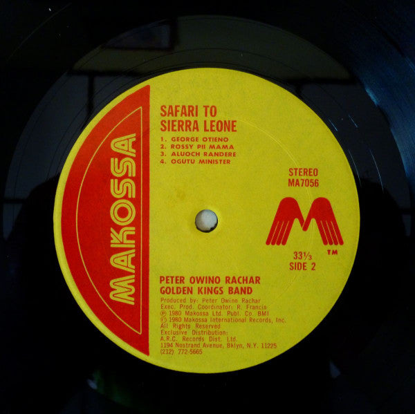 Peter Owino Rachar And Golden Kings Band : Safari To Sierra Leone (LP, Album)