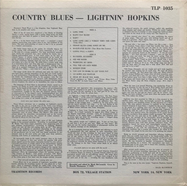 Lightnin' Hopkins ~ Country Blues (Vinyl) - Djungel & Jazz