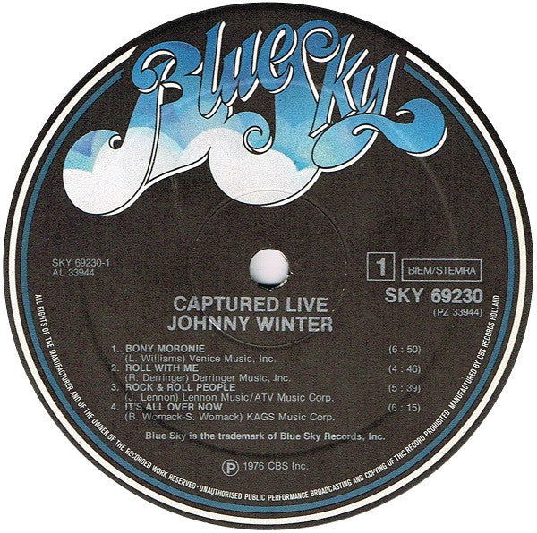 Johnny Winter : Captured Live! (LP, Album)