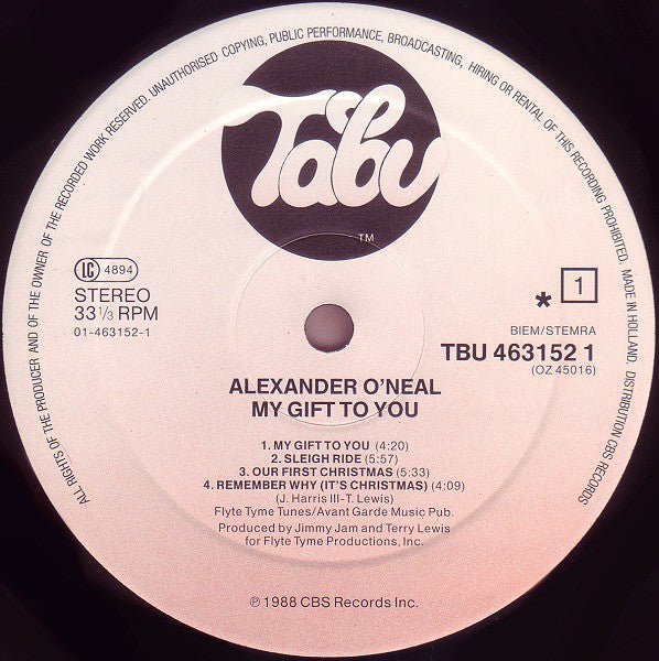 Alexander O'Neal ~ My Gift To You (Vinyl) - Djungel & Jazz