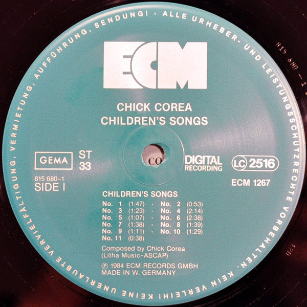 Chick Corea ~ Children's Songs (Vinyl) - Djungel & Jazz