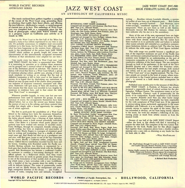 Various ~ Jazz West Coast Vol.1 (Vinyl) - Djungel & Jazz