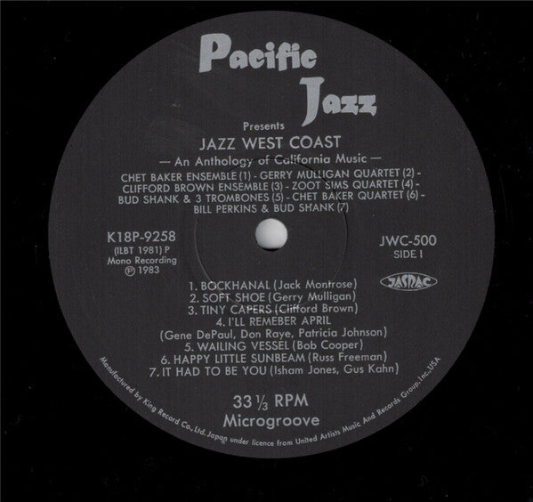 Various ~ Jazz West Coast Vol.1 (Vinyl) - Djungel & Jazz