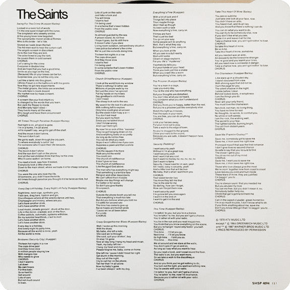 The Saints (2) : Prehistoric Sounds (LP, Album)