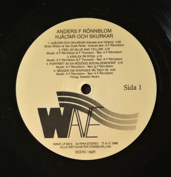 Anders F Rönnblom ~ Hjältar Och Skurkar (Vinyl) - Djungel & Jazz