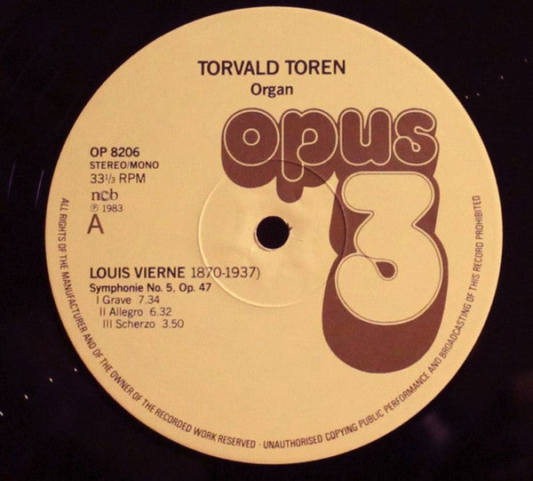 Louis Vierne, Torvald Torén ~ Symphonie No. 5 (Vinyl) - Djungel & Jazz