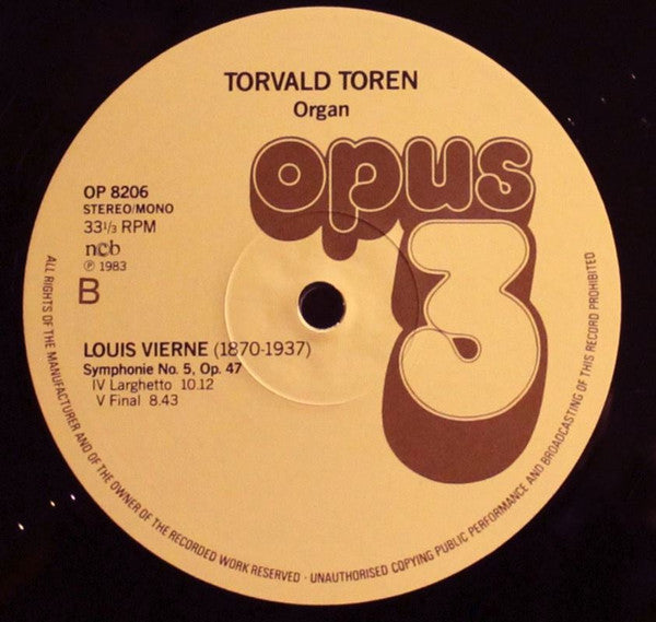 Louis Vierne, Torvald Torén ~ Symphonie No. 5 (Vinyl) - Djungel & Jazz