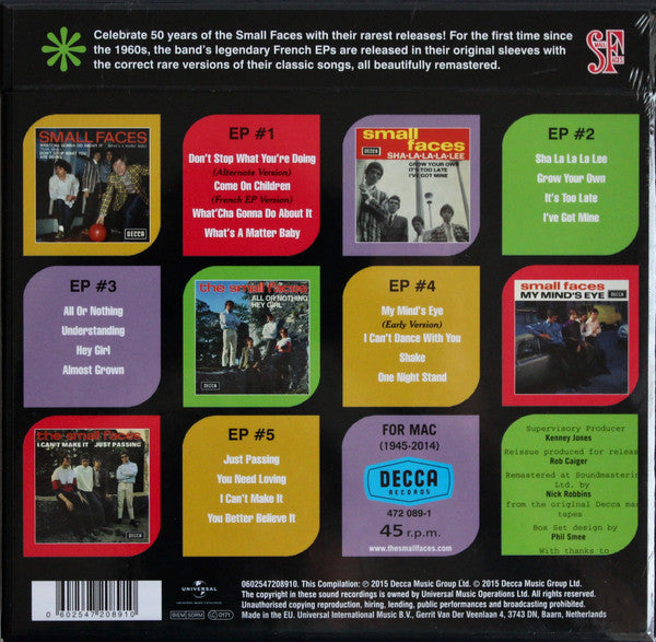 Small Faces : The French EPs (5x7", EP, Ltd + Box, RSD, Comp)