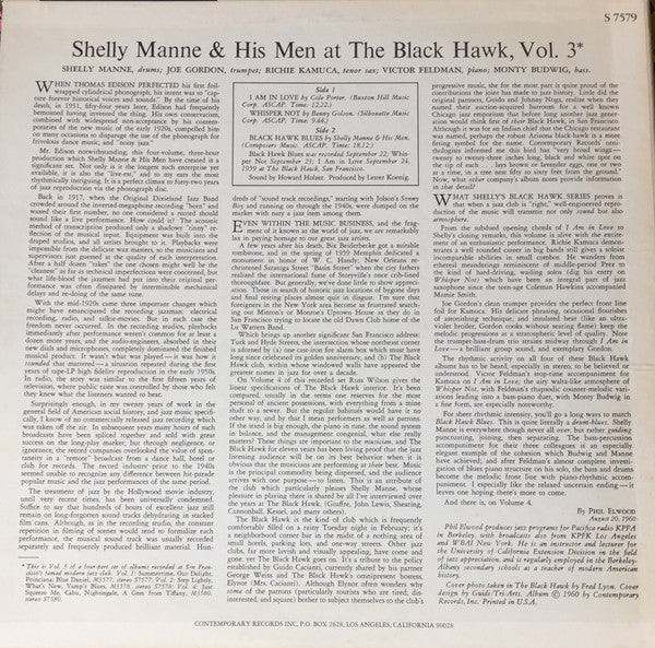 Shelly Manne & His Men ~ At The Black Hawk, Vol. 3 (Vinyl) - Djungel & Jazz