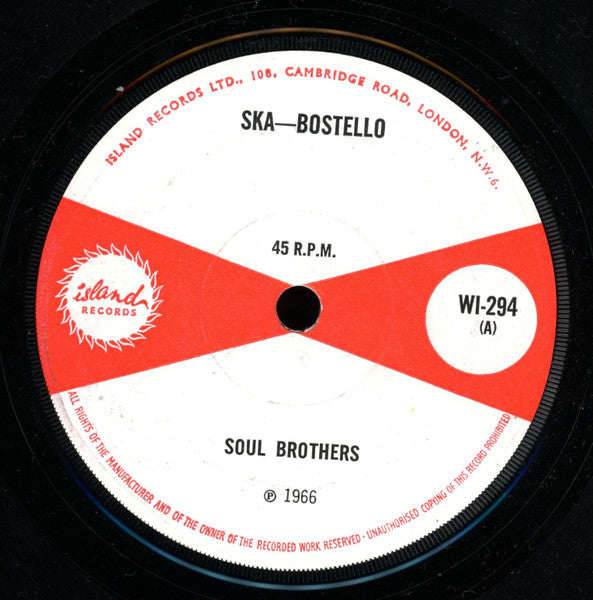The Soul Brothers / Don Drummond : Ska Bostello / Looking Through The Window (7", Single)