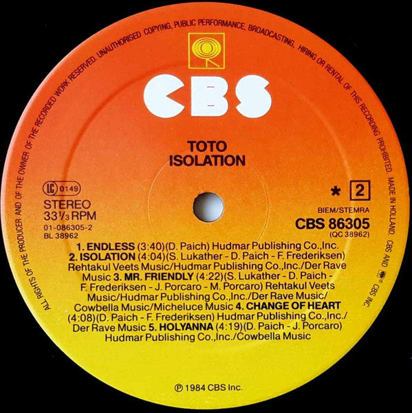 Toto ~ Isolation (Vinyl) - Djungel & Jazz
