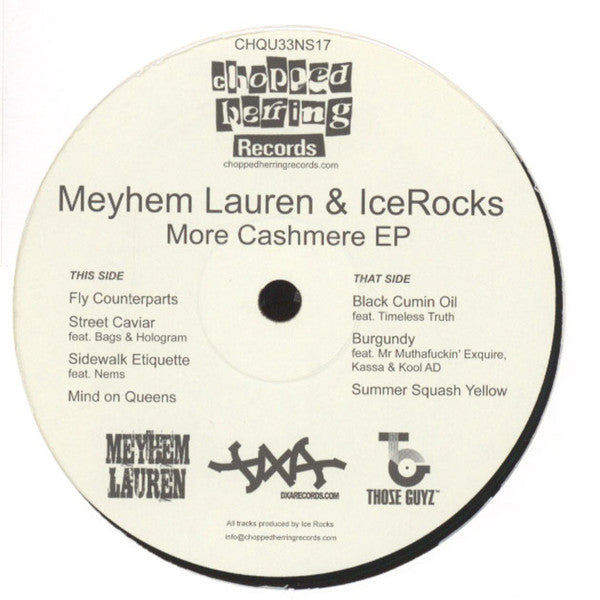 Meyhem Lauren & Icerocks DXA : More Cashmere EP (12", EP, Ltd)