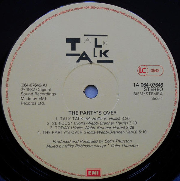 Talk Talk : The Party's Over (LP, Album)