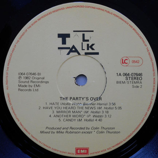 Talk Talk : The Party's Over (LP, Album)