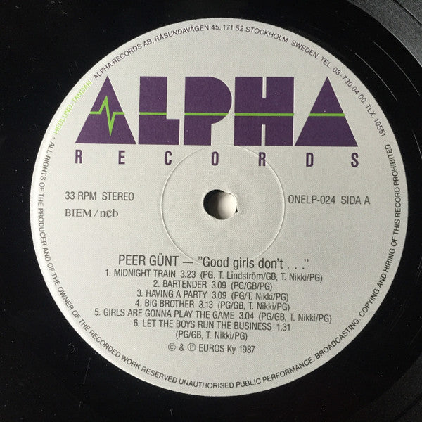 Peer Günt : Good Girls Don't... (LP, Album)