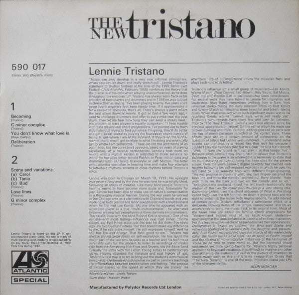 Lennie Tristano ~ The New Tristano (Vinyl) - Djungel & Jazz