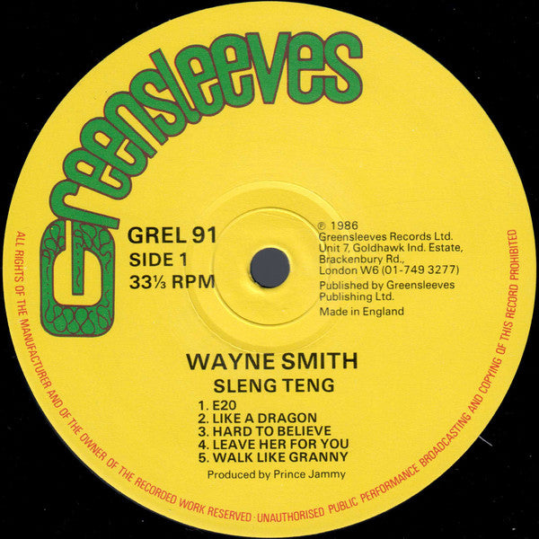 Wayne Smith : Sleng Teng (LP, Album)