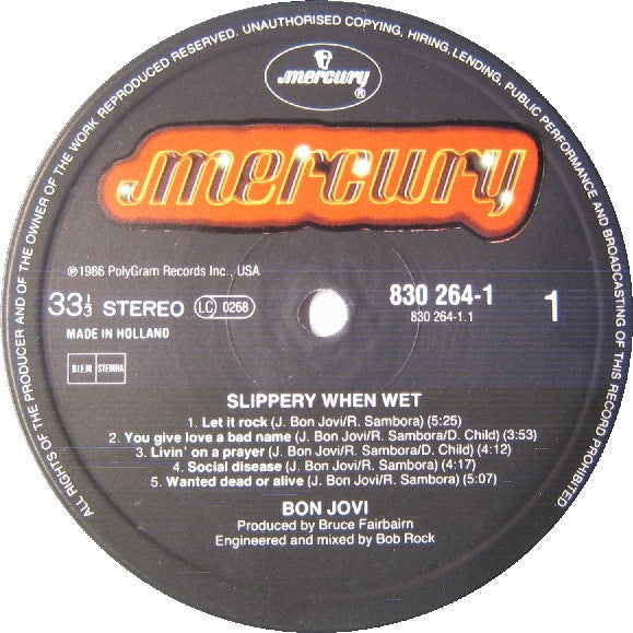 Bon Jovi ~ Slippery When Wet (Vinyl) - Djungel & Jazz