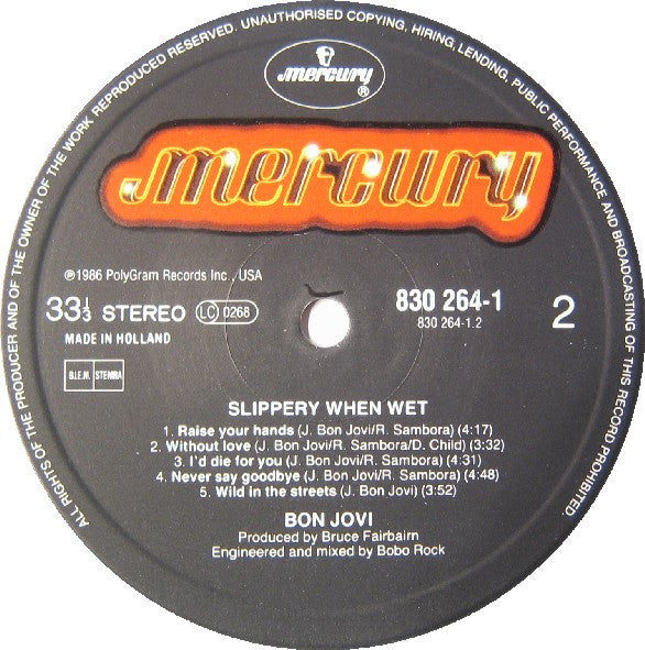 Bon Jovi ~ Slippery When Wet (Vinyl) - Djungel & Jazz