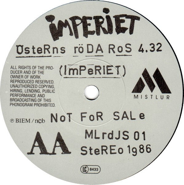 Imperiet : Café Cosmopolite / Österns Röda Ros (7", Promo)