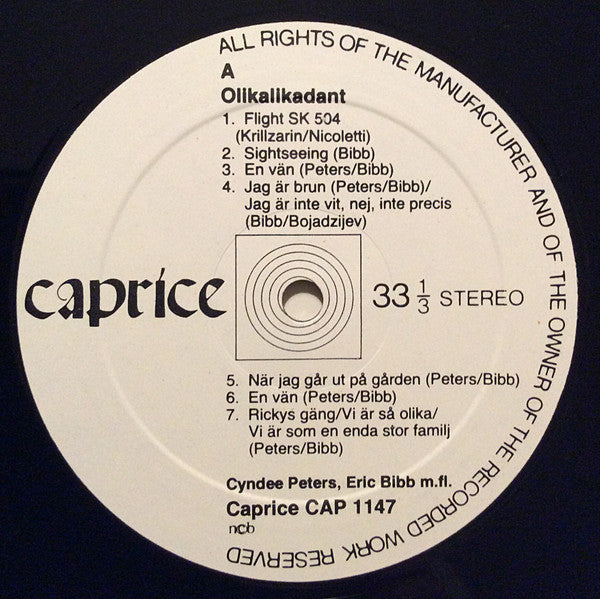 Cyndee Peters, Eric Bibb ~ Olikalikadant (Vinyl) - Djungel & Jazz