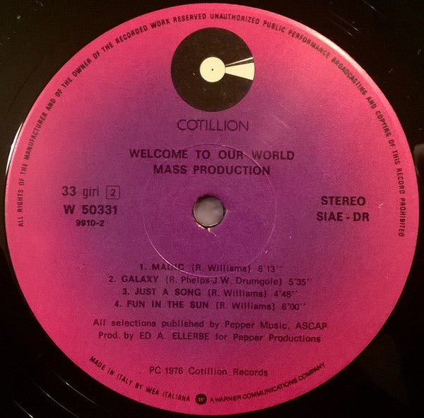 Mass Production : Welcome To Our World (LP, Album)