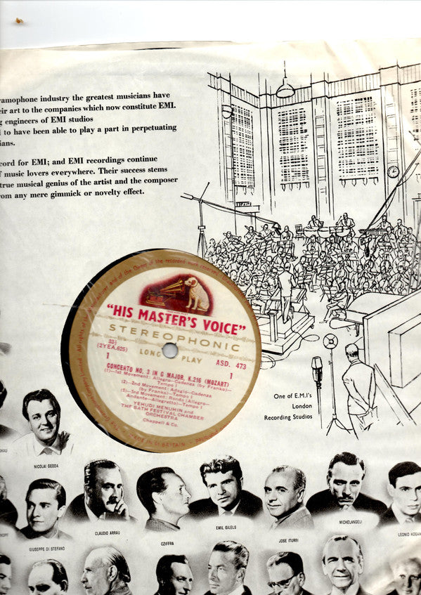 Wolfgang Amadeus Mozart, Yehudi Menuhin, Bath Festival Chamber Orchestra ~ Violin Concertos No 3 In G Major, No 5 In A Major (Vinyl) - Djungel & Jazz