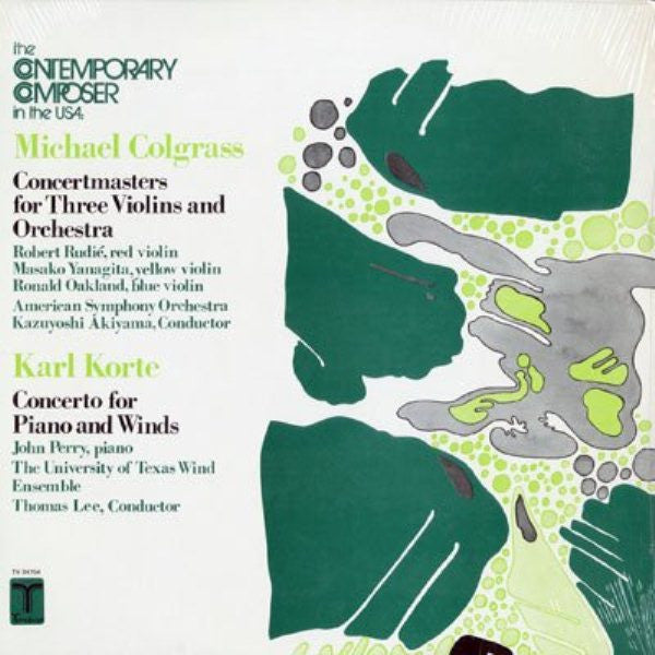 Michael Colgrass / Karl Korte ~ Concertmasters For Three Violins And Orchestra / Concerto For Piano And Winds (Vinyl) - Djungel & Jazz