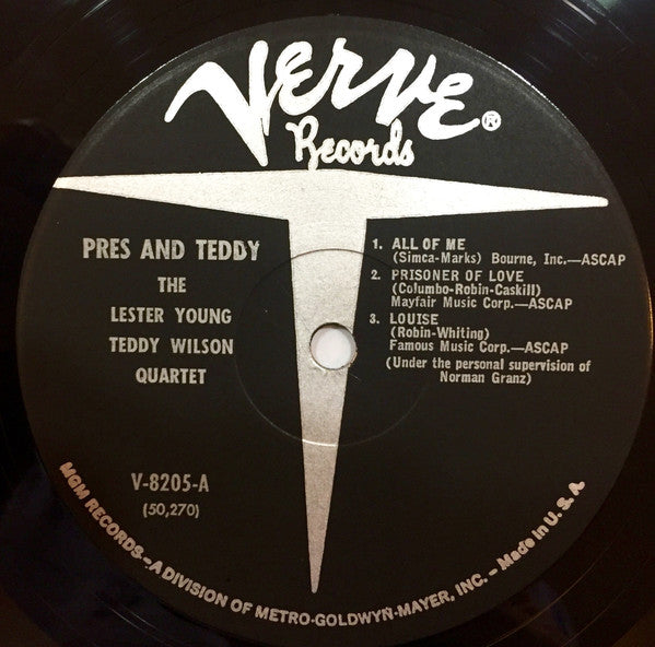 The Lester Young-Teddy Wilson Quartet : Pres And Teddy (LP, Album, Mono, RE)