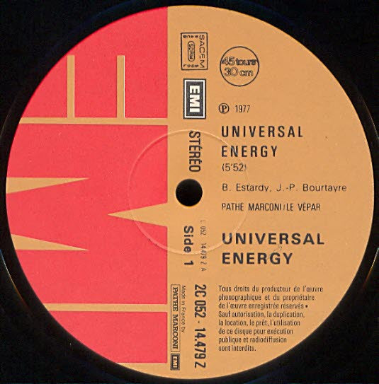 Universal Energy : Universal Energy (12", Single)