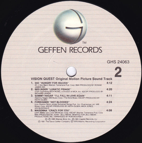 Various ~ Vision Quest (Original Motion Picture Sound Track) (Vinyl) - Djungel & Jazz