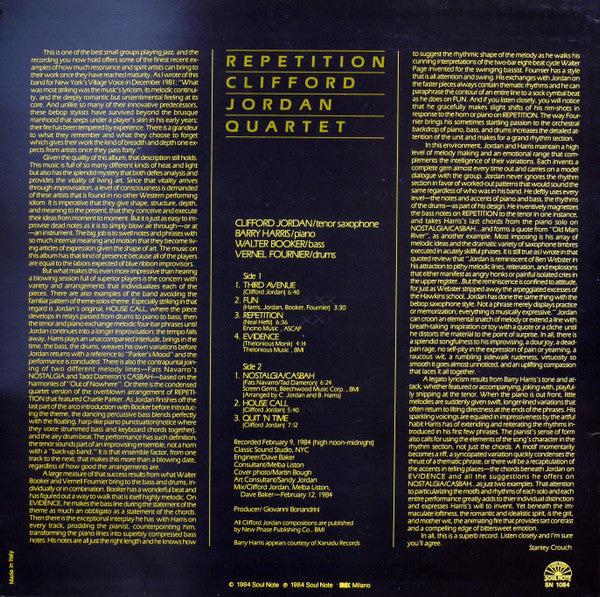 Clifford Jordan Quartet ~ Repetition (Vinyl) - Djungel & Jazz