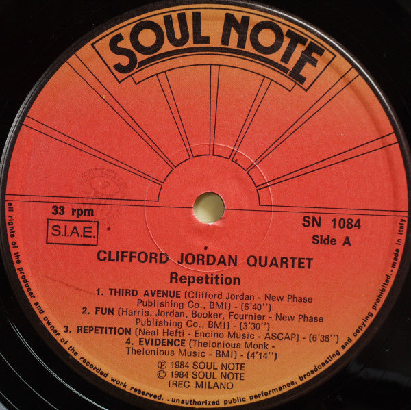 Clifford Jordan Quartet ~ Repetition (Vinyl) - Djungel & Jazz