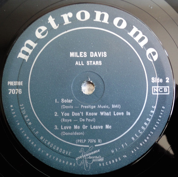 Miles Davis All Stars : Walkin' (LP, Album, Comp, Mono)