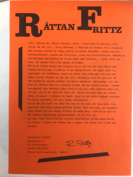 Råttan Frittz ~ Råttan Frittz (Vinyl) - Djungel & Jazz
