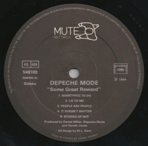 Depeche Mode ~ Some Great Reward (Vinyl) - Djungel & Jazz
