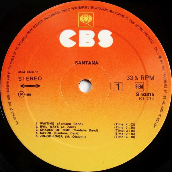 Santana ~ Santana (Vinyl) - Djungel & Jazz