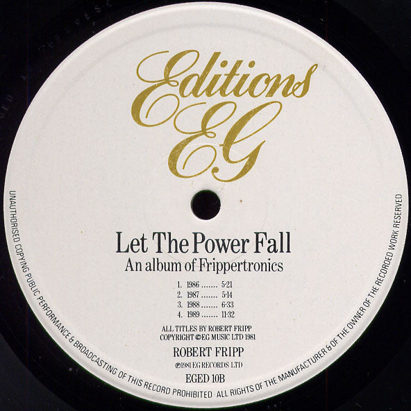 Robert Fripp ~ Let The Power Fall (Vinyl) - Djungel & Jazz