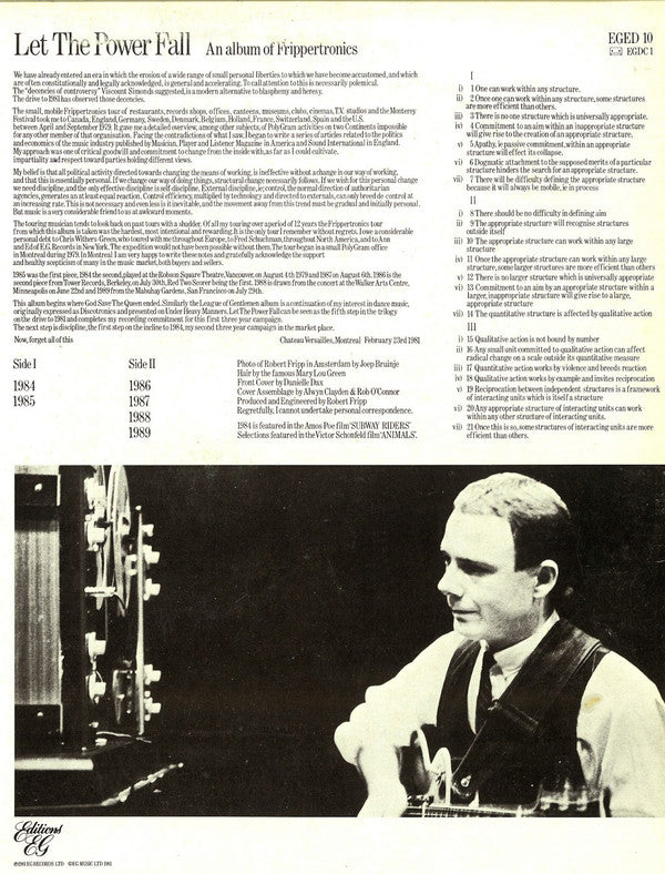 Robert Fripp ~ Let The Power Fall (Vinyl) - Djungel & Jazz