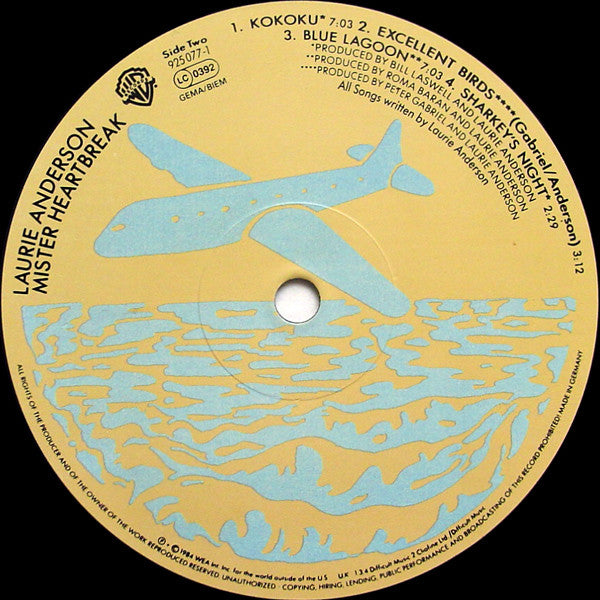 Laurie Anderson ~ Mister Heartbreak (Vinyl) - Djungel & Jazz