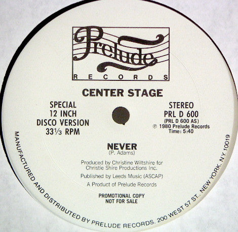 Center Stage : Never (12", Promo)