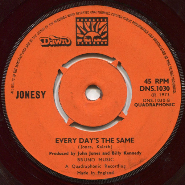 Jonesy  ~ Ricochet / Every Day's The Same (Vinyl) - Djungel & Jazz