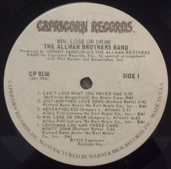 The Allman Brothers Band ~ Win, Lose Or Draw (Vinyl) - Djungel & Jazz
