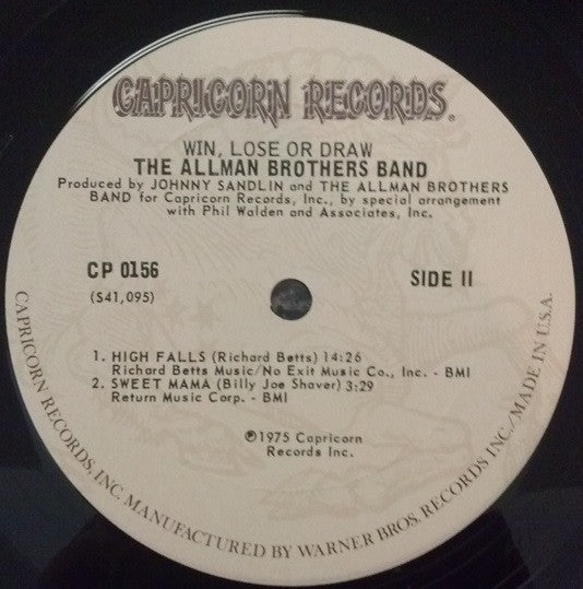 The Allman Brothers Band ~ Win, Lose Or Draw (Vinyl) - Djungel & Jazz