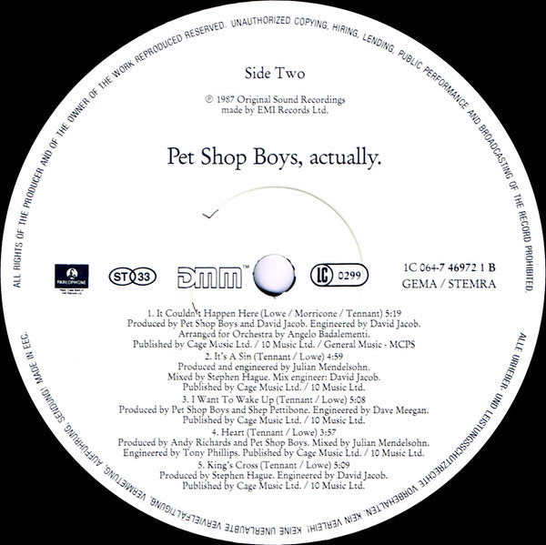 Pet Shop Boys ~ Actually (Vinyl) - Djungel & Jazz