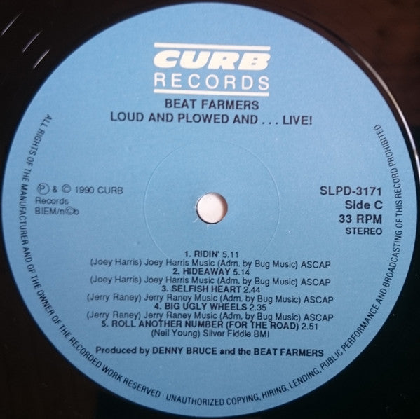 The Beat Farmers ~ Loud And Plowed And... Live!! (Vinyl) - Djungel & Jazz